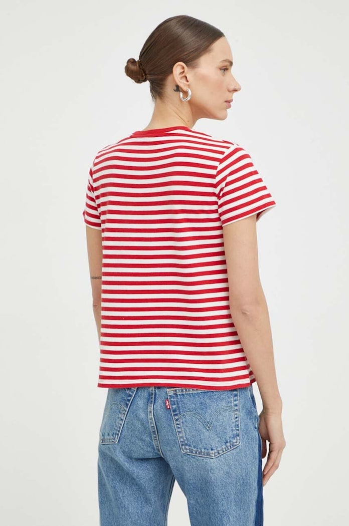 Odzież Levi's T-shirt damski bawełniany 39185 czerwony