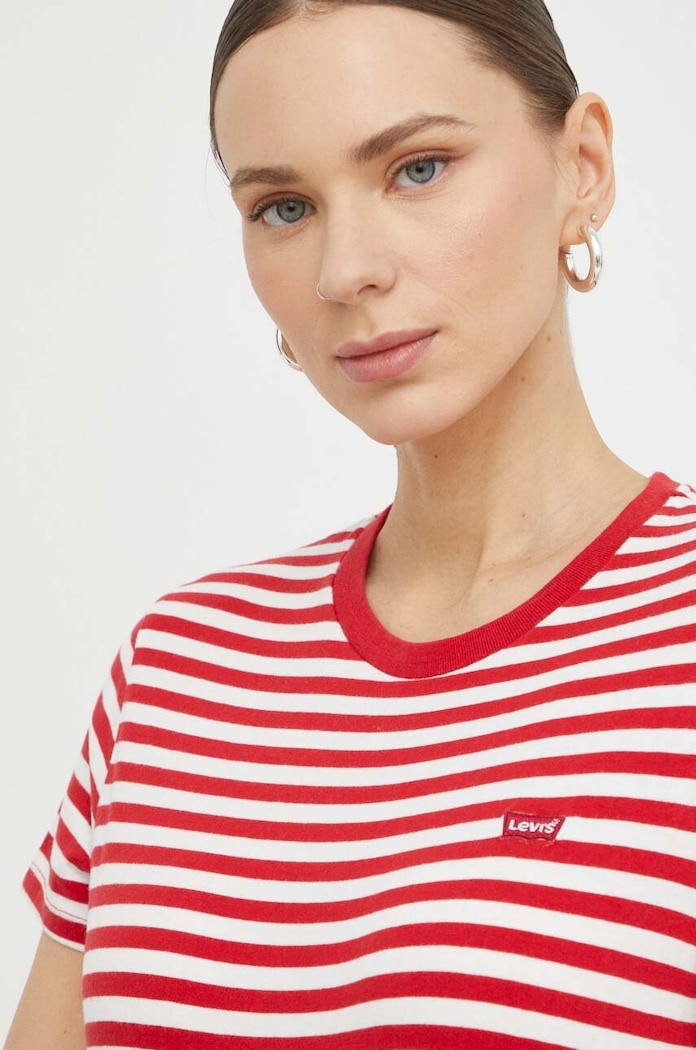 Levi's T-shirt damski bawełniany czerwony 39185