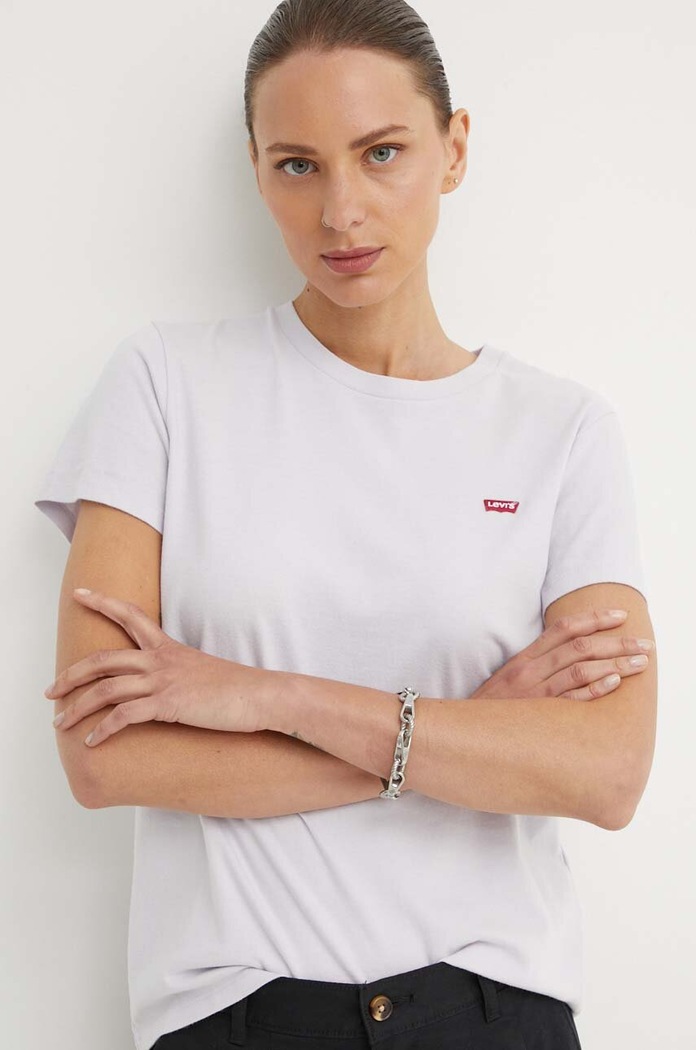 Levi's tričko dámské bavlněné PERFECT regular fialová 39185