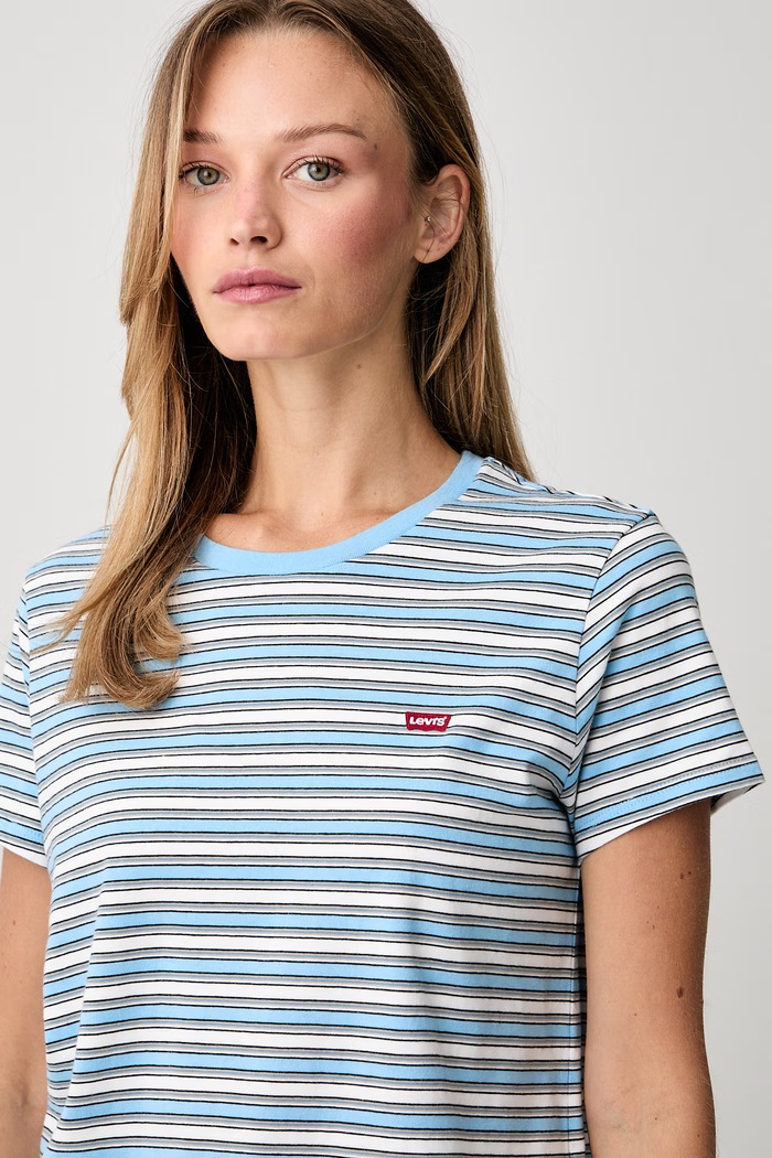 Levi's kratka majica ženska bombažna PERFECT modra 39185