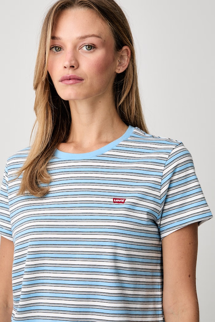 Levi's kratka majica ženska bombažna PERFECT modra 39185
