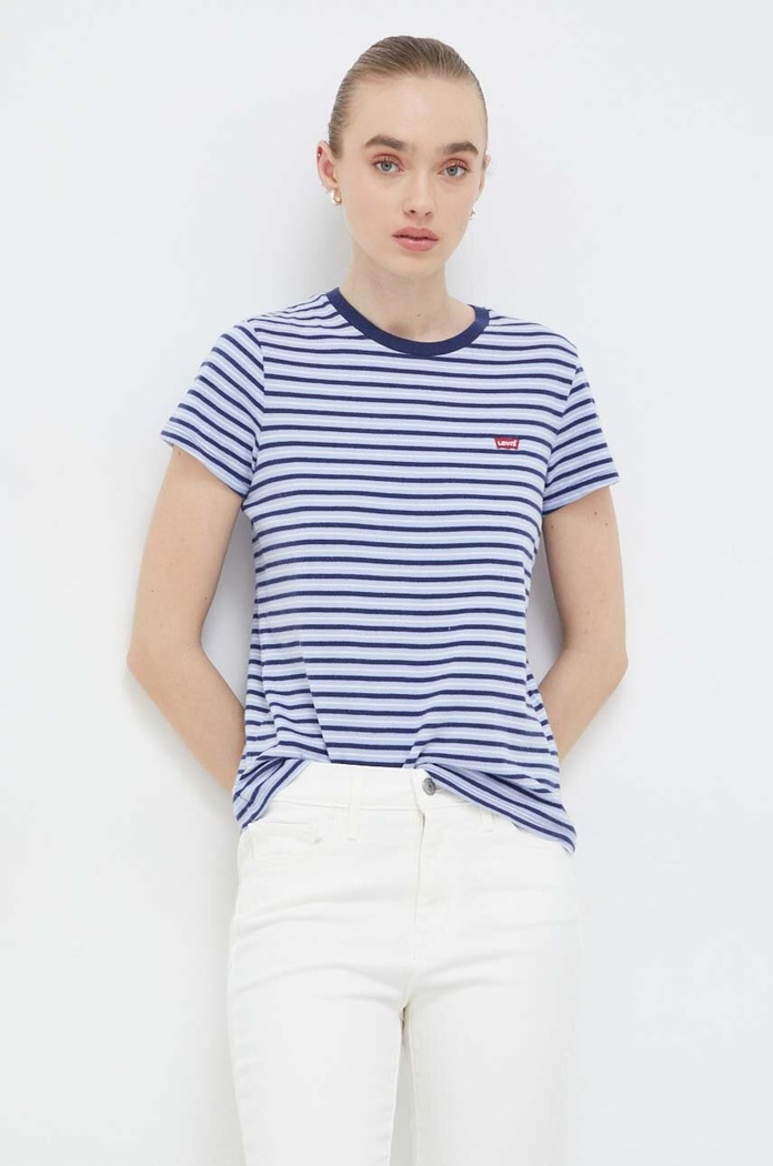Levi's тениска дамска от памук PERFECT стандартна син 39185