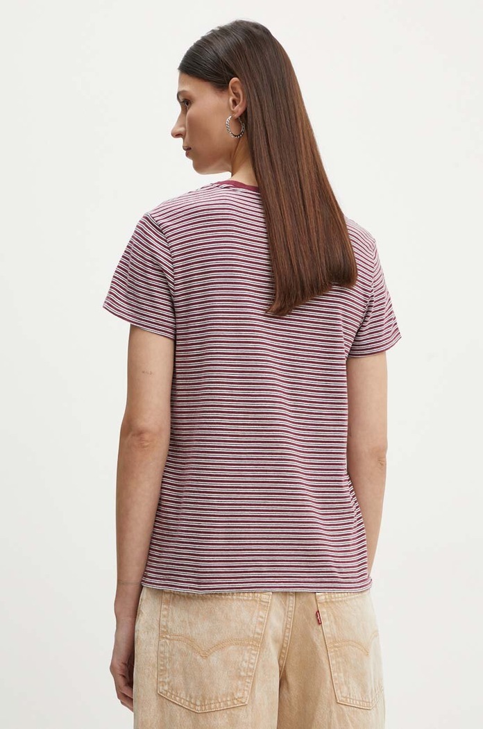 Odzież Levi's T-shirt damski bawełniany 39185 bordowy