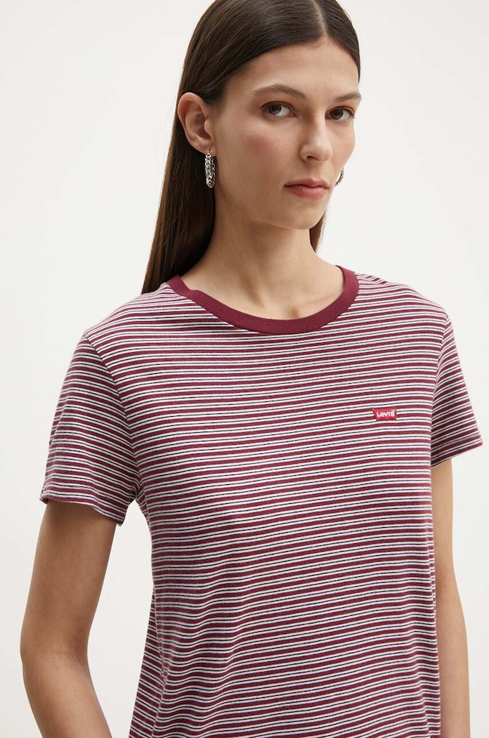 Levi's T-shirt damski bawełniany bordowy 39185