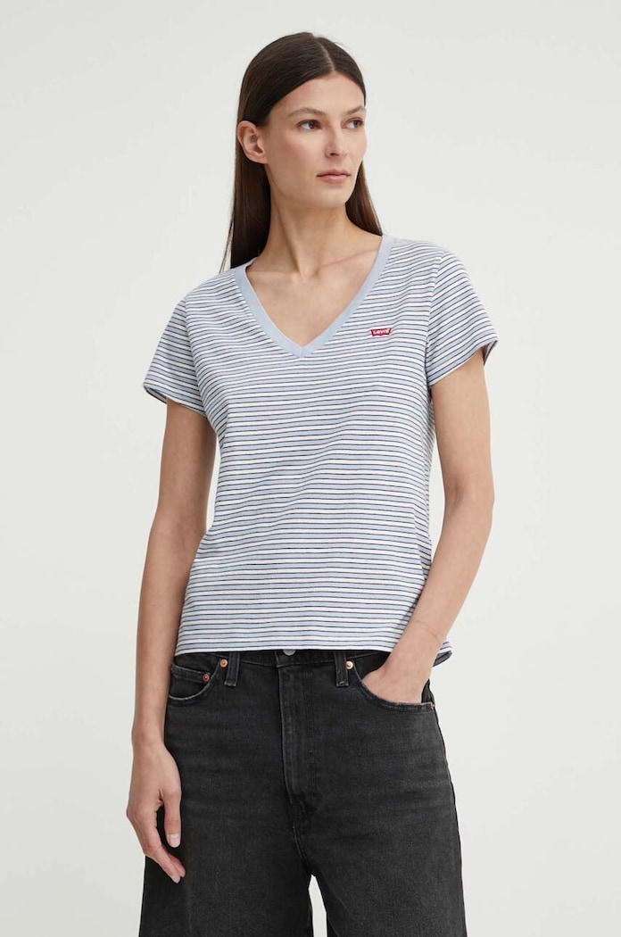 Bavlnené tričko Levi's regular sivá 85341