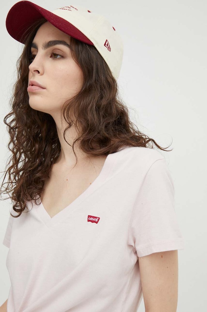 Pamučna majica Levi's 85341 roza