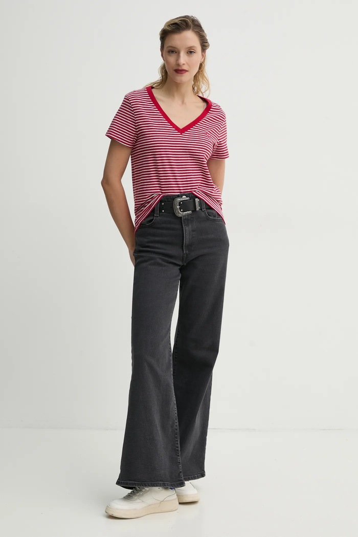 Bavlněné tričko Levi's 85341 červená AW25