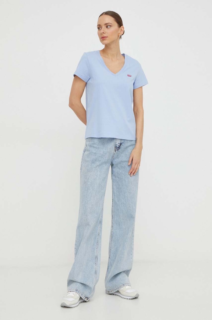 Bavlnené tričko Levi's 85341 modrá AW25