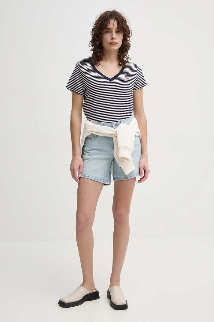 Bavlnené tričko Levi's 85341 tmavomodrá AW25