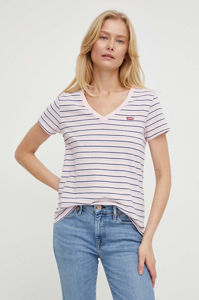 Levi's T-shirt damski bawełniany PERFECT V multicolor 85341