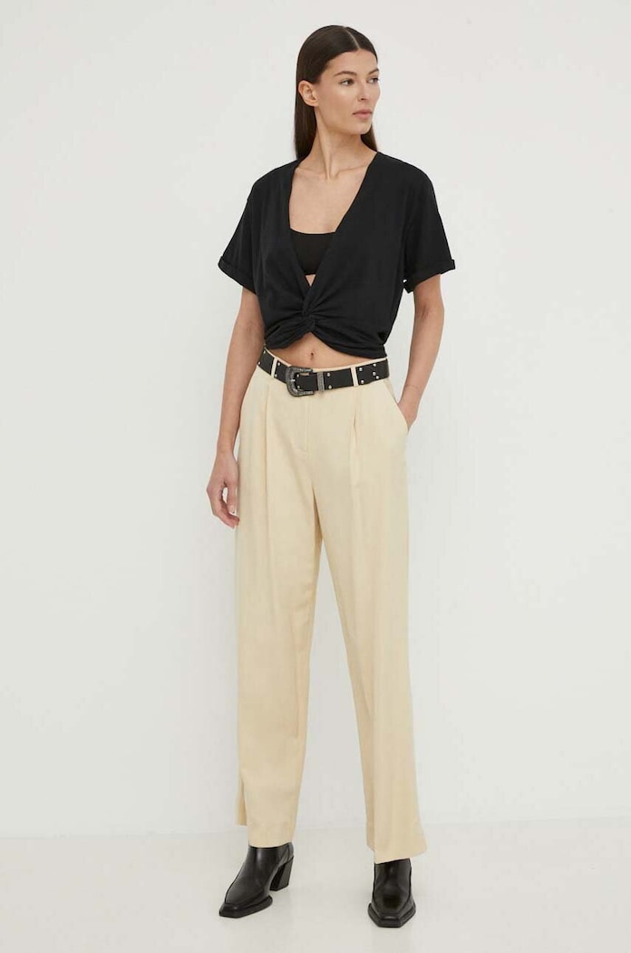 BA&SH t-shirt bawełniany DENALI 1E24DENA czarny SS24