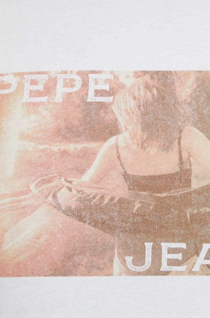 Bavlněné tričko Pepe Jeans HIGI PL505744 bílá