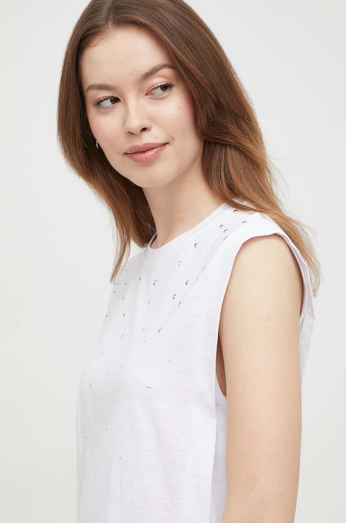 Pamučni top Pepe Jeans HEA bijela PL505766