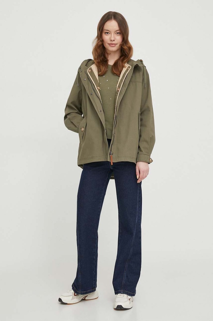 Bavlnený top Pepe Jeans HEA PL505766 zelená SS24