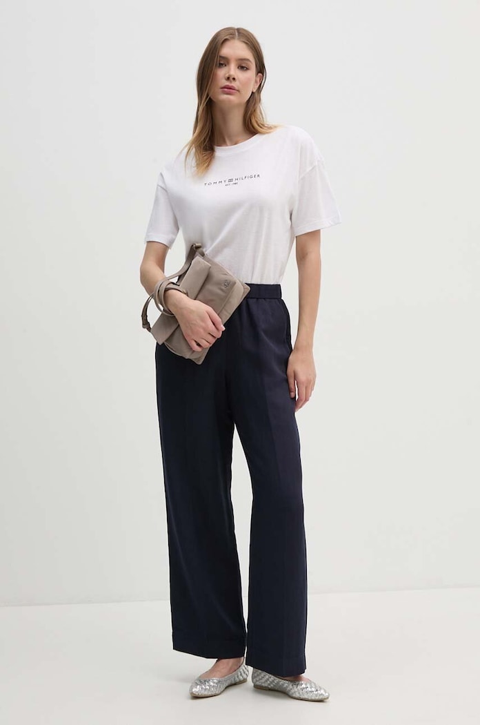 Tričko Tommy Hilfiger WW0WW41097 biela SS24