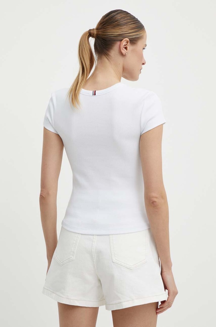 Μπλουζάκι Tommy Hilfiger WW0WW41776 λευκό SS24