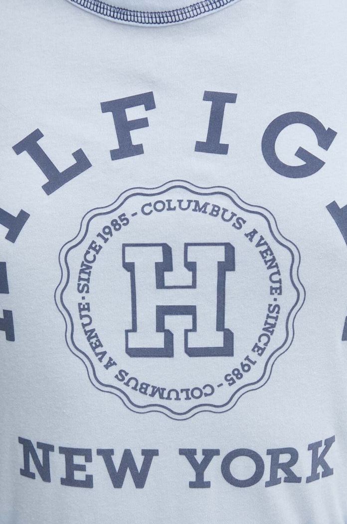 Bavlněné tričko Tommy Hilfiger WW0WW41575 modrá