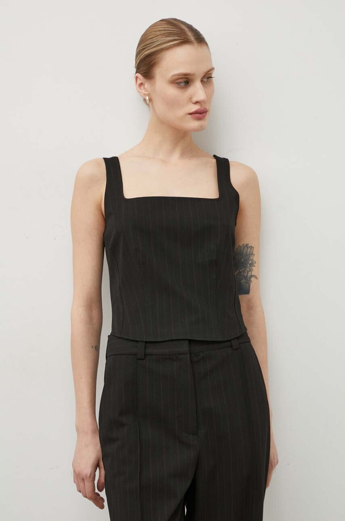 Top Samsoe Samsoe bez uzorka crna F24100048