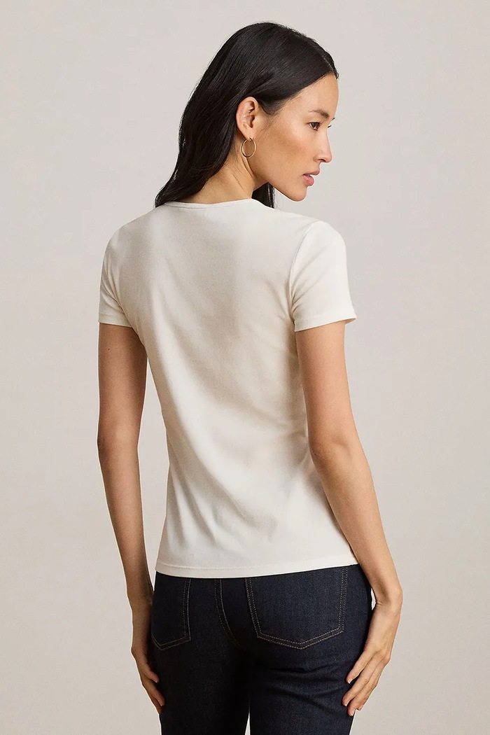 Lauren Ralph Lauren T-shirt damski bawełniany 200655374 biały AW25