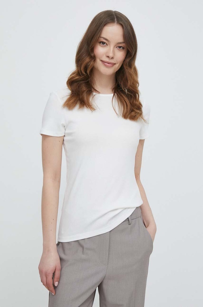 Μπλουζάκι Lauren Ralph Lauren με ελαστάν μπεζ 200655374