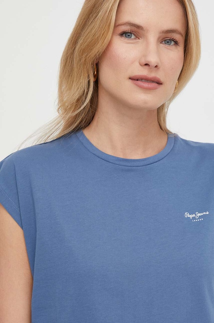 Pepe Jeans t-shirt bawełniany LORY niebieski PL505853