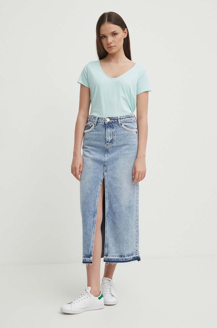 Pepe Jeans tricou din bumbac LUNA PL505856 turcoaz SS24