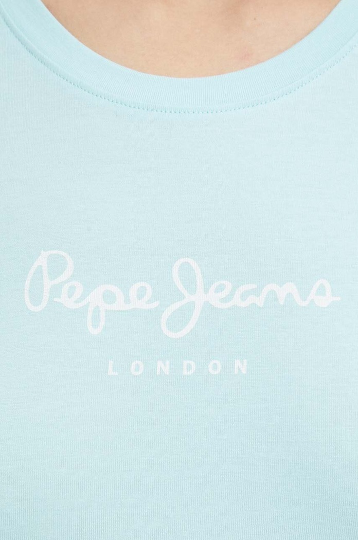 Odjeća Majica kratkih rukava Pepe Jeans NEW VIRGINIA SS N PL505202 tirkizna