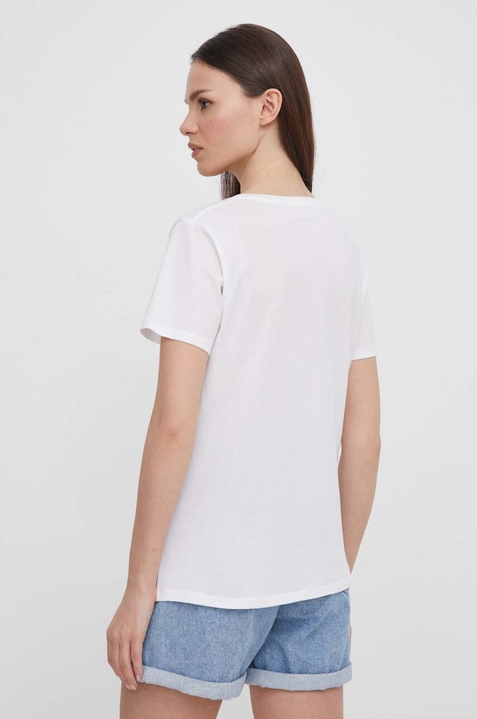 Odjeća Pamučna majica Pepe Jeans LORETTE V NECK PL505826 bijela