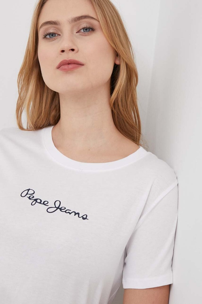 Bavlnené tričko Pepe Jeans LORETTE biela PL505827