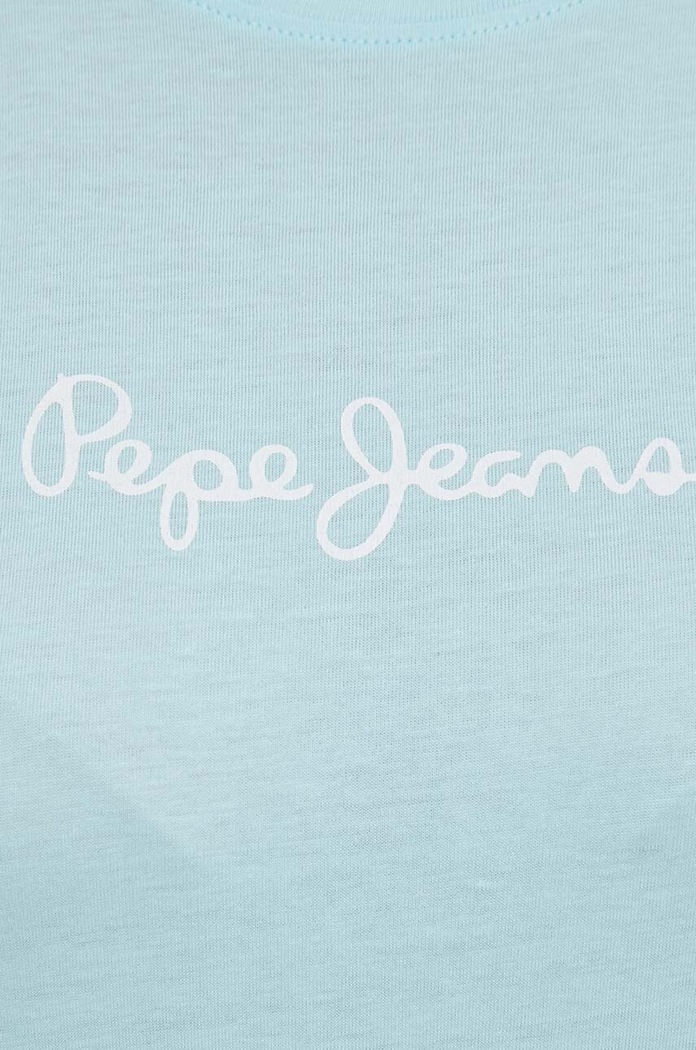 Bavlnené tričko Pepe Jeans LORETTE PL505827 tyrkysová