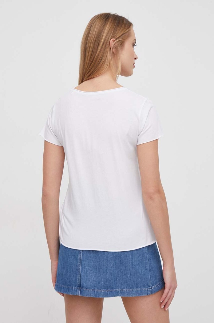 Ρούχα Βαμβακερό μπλουζάκι Pepe Jeans JURY PL505829 λευκό