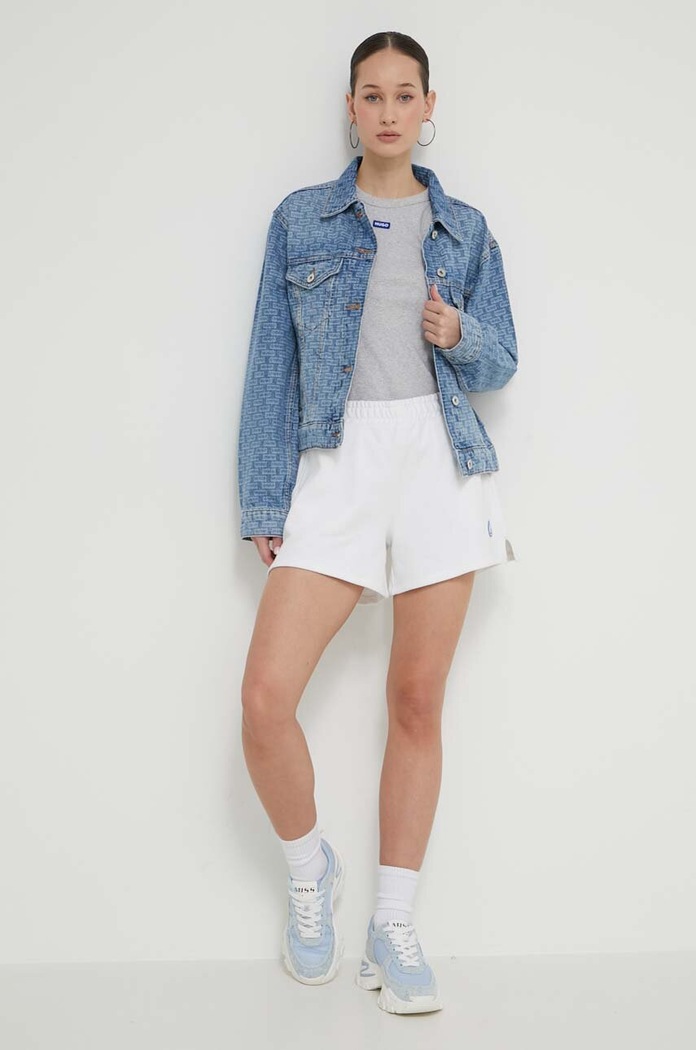 HUGO Blue top dámský bavlněný s elastanem Easy Tank_B 50508857 šedá AA00