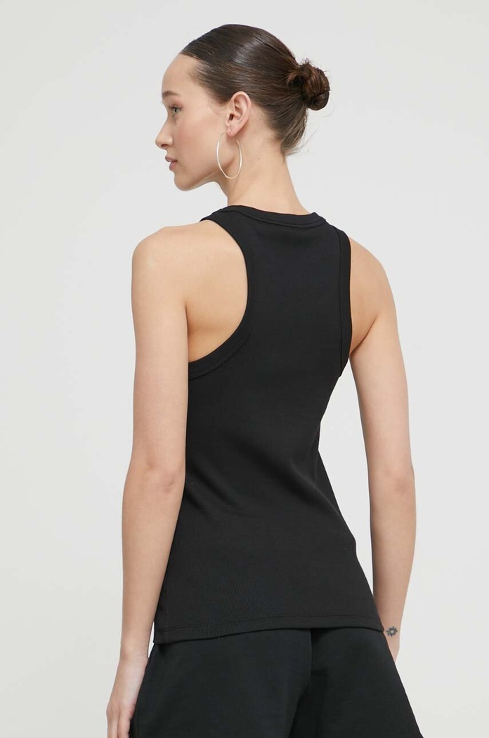 Ruházat HUGO Blue top női pamut elasztánnal Easy Tank_B 50508857 fekete