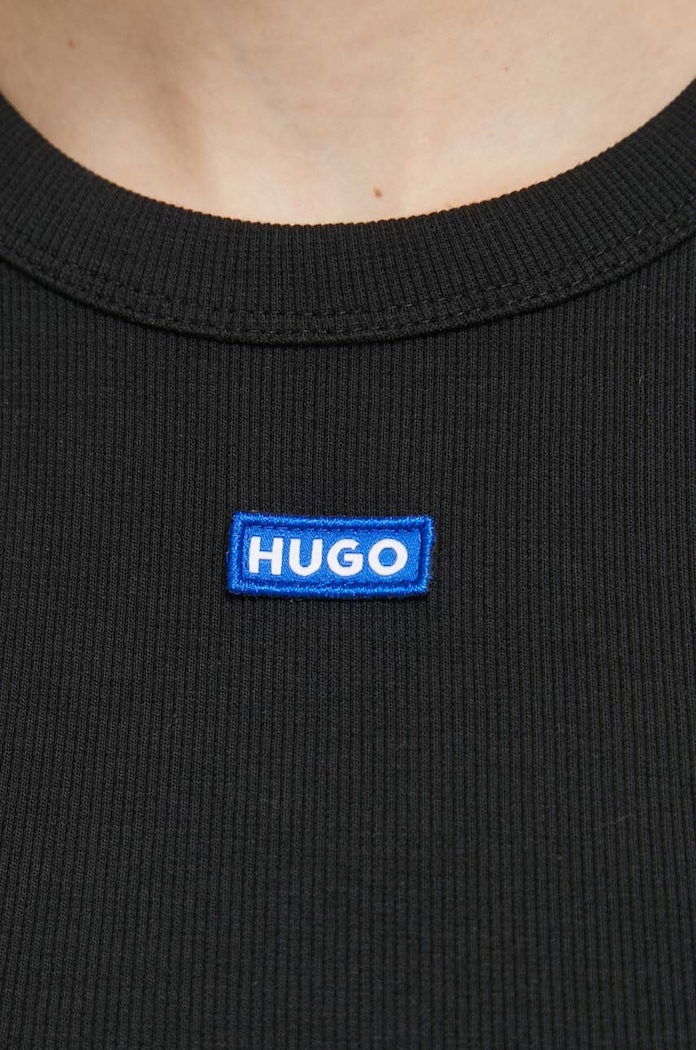 HUGO Blue top női pamut elasztánnal Easy Tank_B fekete 50508857