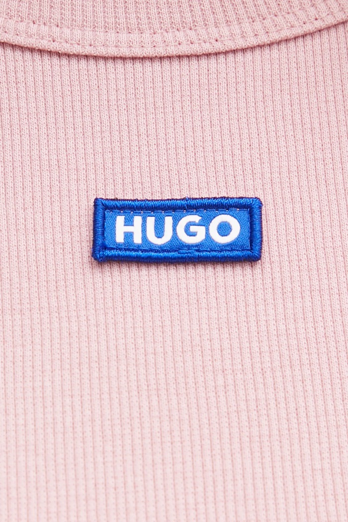 HUGO Blue tričko dámske bavlnené s elastanom Baby Tee_B 50510749 ružová