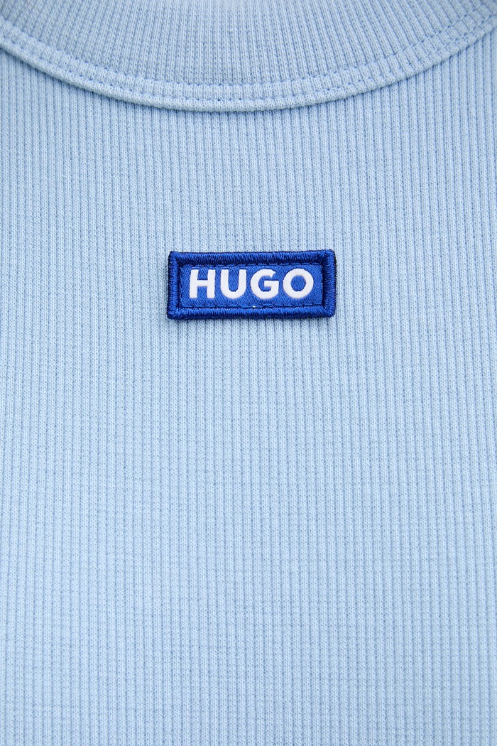 HUGO Blue tričko dámske bavlnené s elastanom Baby Tee_B 50510749 modrá