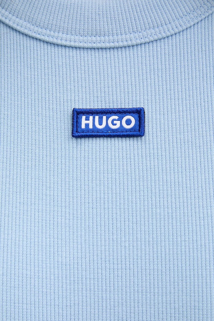 HUGO Blue tričko dámske bavlnené s elastanom Baby Tee_B 50510749 modrá