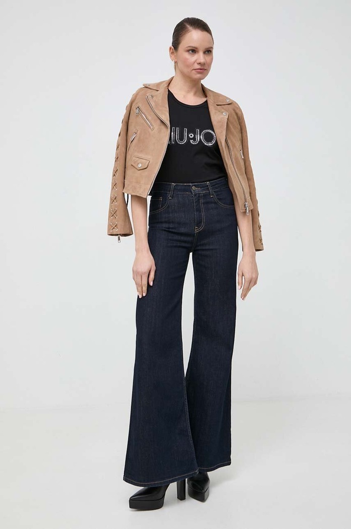 Liu Jo t-shirt bawełniany WA4051.JS923 czarny SS24