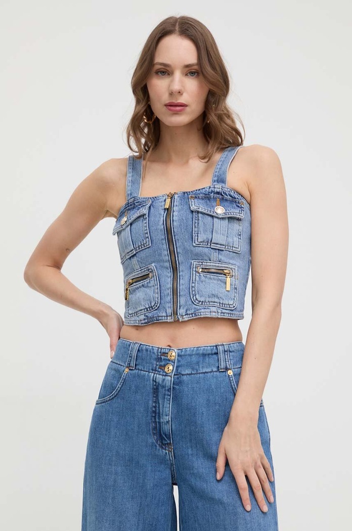 Liu Jo farmer top pamut kék UA4089.DS059