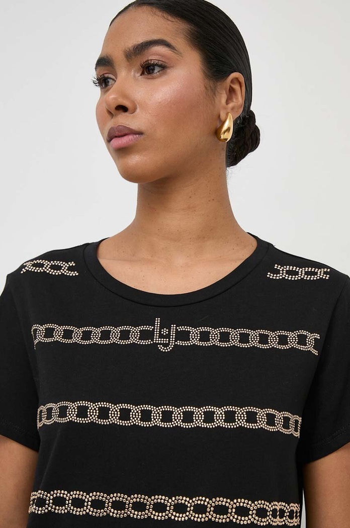 Liu Jo t-shirt bawełniany czarny TA4197.J6040