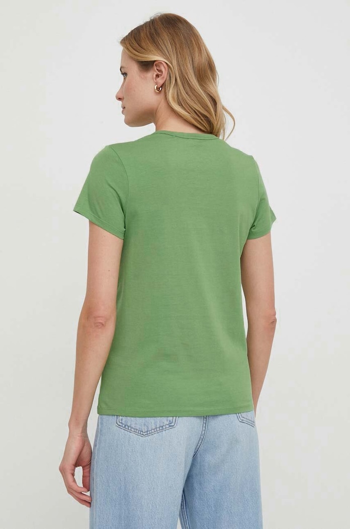 BOSS t-shirt bawełniany 50514967 zielony SS24