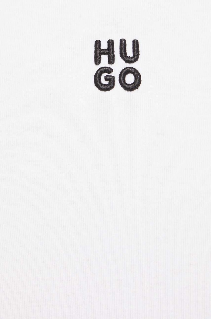 HUGO crop top dámsky s bavlnou Delanor 50512000 biela
