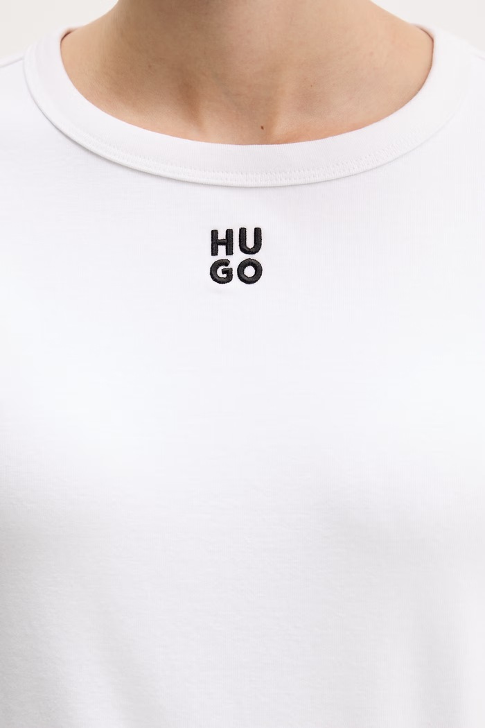 HUGO t-shirt γυναικείο με βαμβάκι Deloris 50512002 λευκό