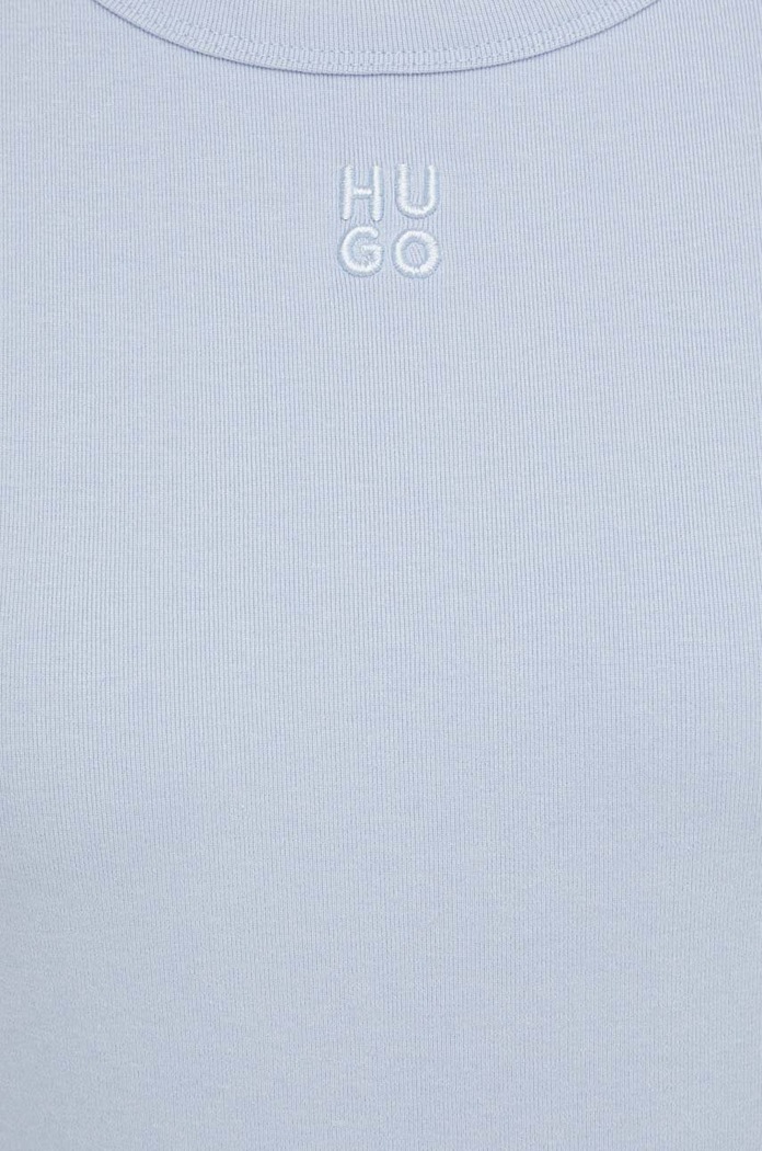 HUGO t-shirt γυναικείο με βαμβάκι Deloris μπλε 50512002