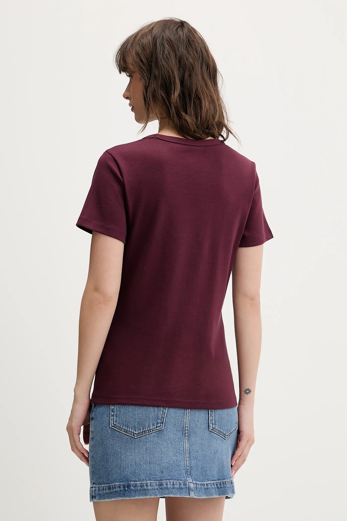 Îmbrăcăminte HUGO tricou damă cu bumbac Deloris 50512002 burgundia