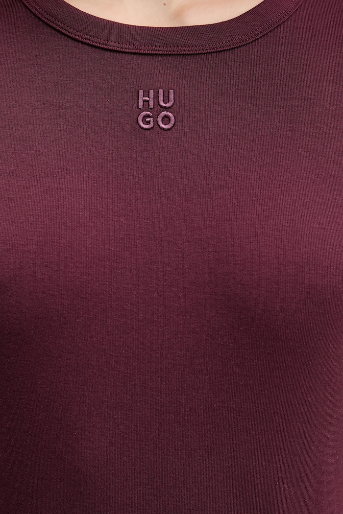 HUGO tricou damă cu bumbac Deloris 50512002 burgundia