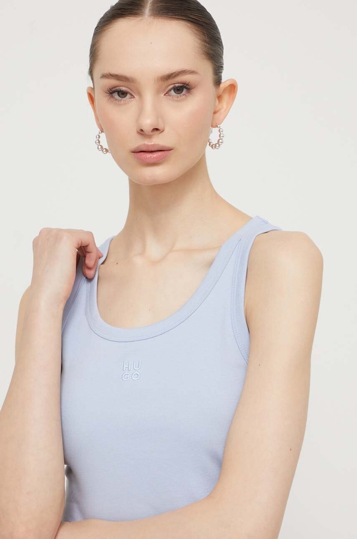 HUGO top damskie Datamia aplikacja niebieski 50514489