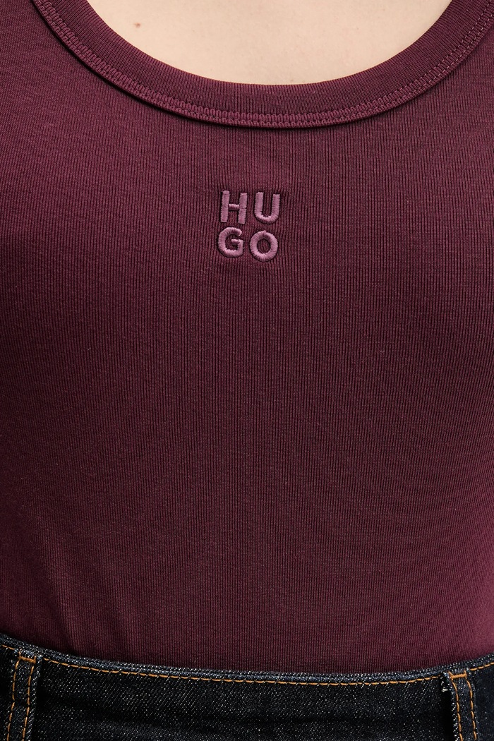 HUGO топ дамски Datamia 50514489 бордо
