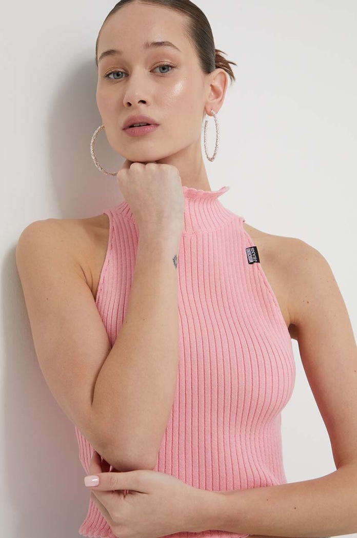 Bavlněný svetr Moschino Jeans růžová 0884.3706