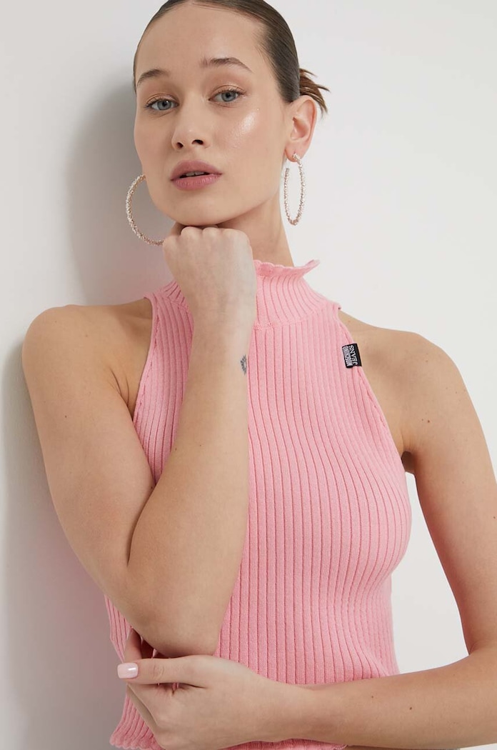 Bavlněný svetr Moschino Jeans růžová 0884.3706